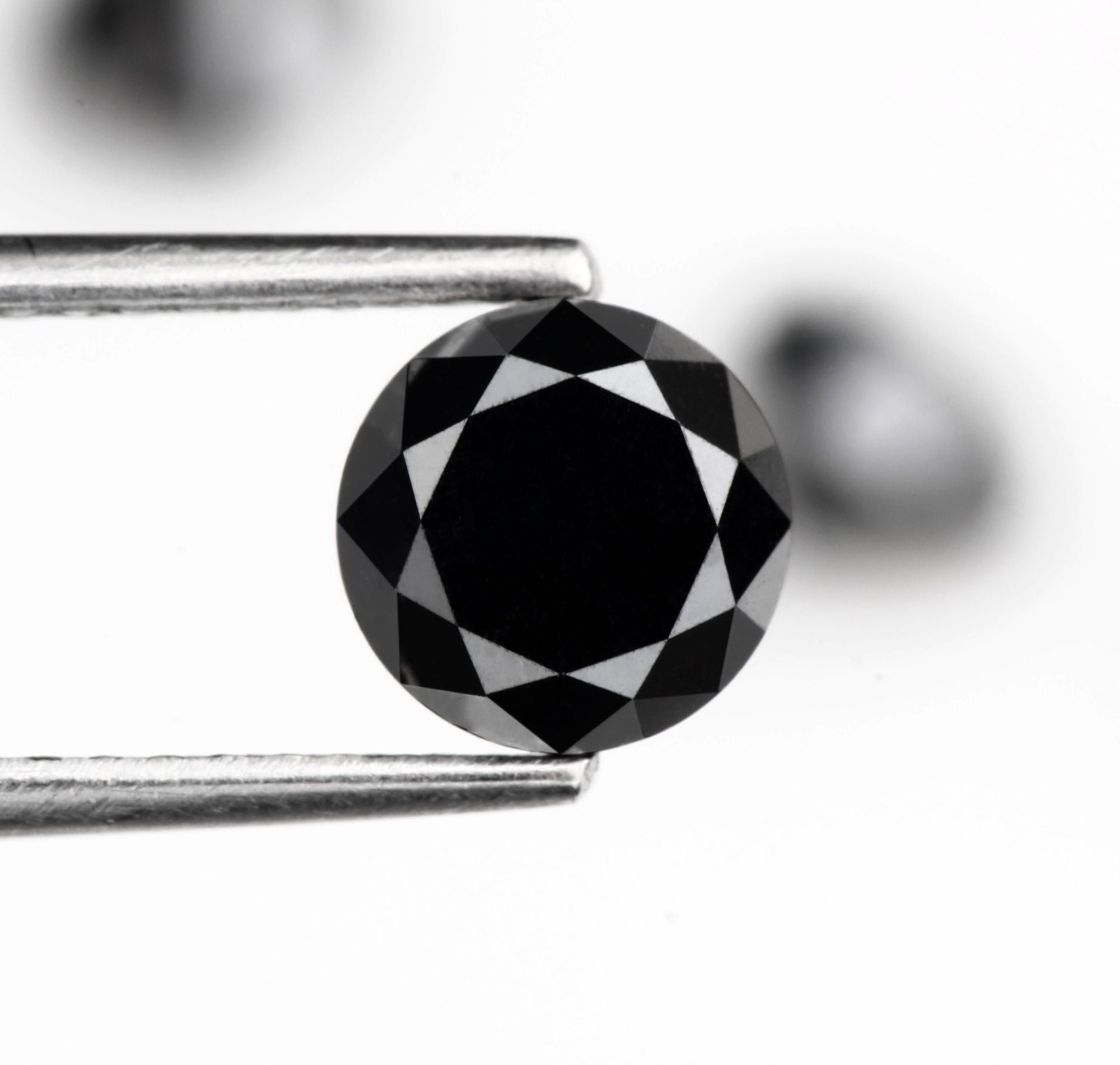 1.10 Carat Fancy Black Round Brilliant Cut Natural Loose Diamond